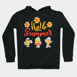 Hello Summer, Cute Floral beach vacation Hoodie